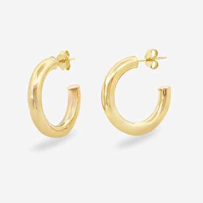 4MM Round .75" Gold Hoop Earrings