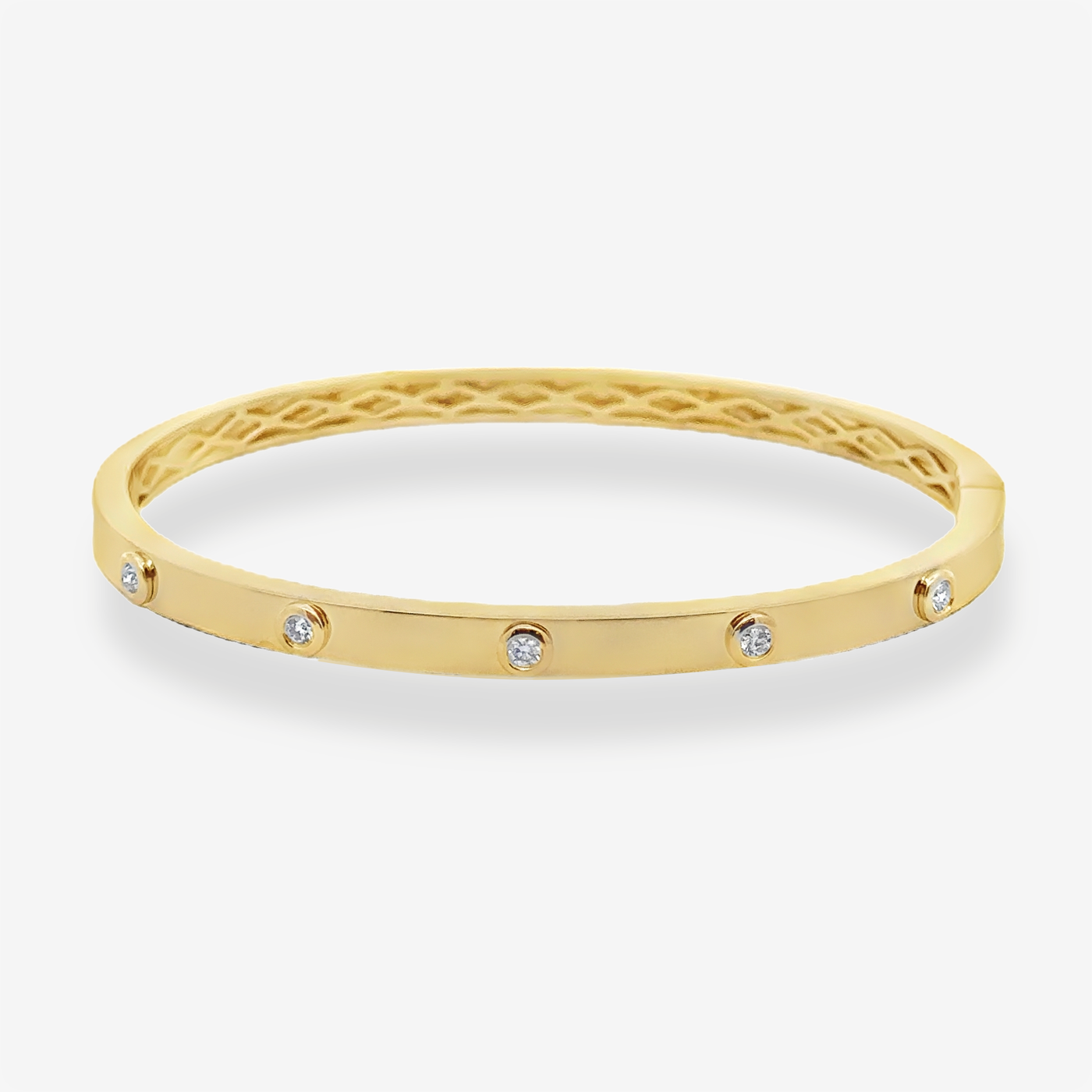 4mm Halfway Diamond Bangle Bracelet