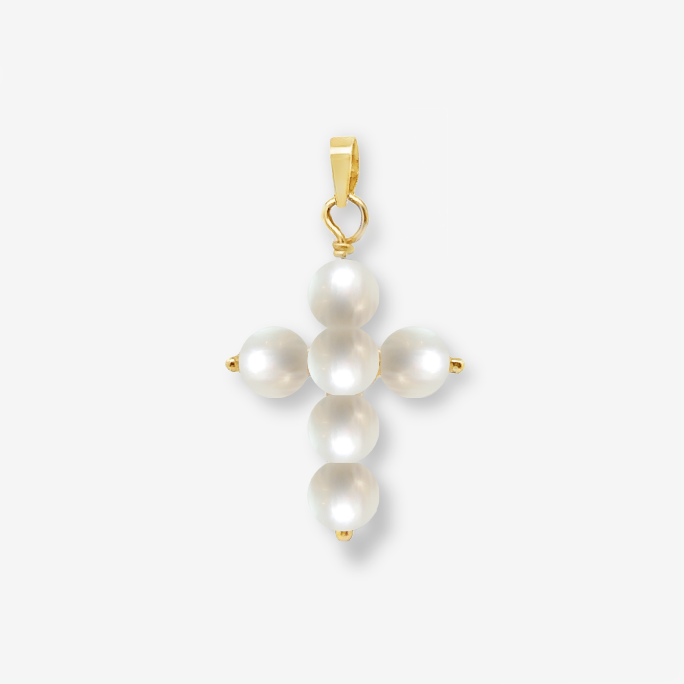 4mm Pearl Cross Pendant