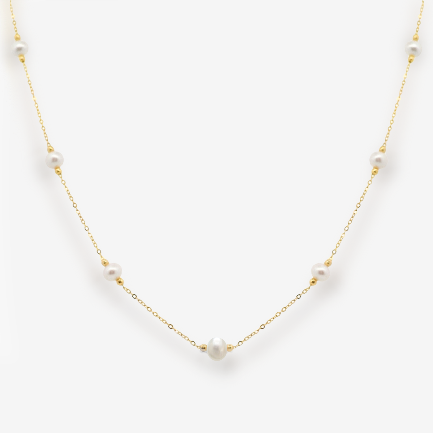 5-5.5MM Pearl Station Bead It Necklace