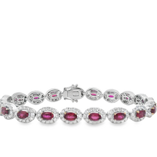 5.76CT Ruby & Diamond Tennis Bracelet