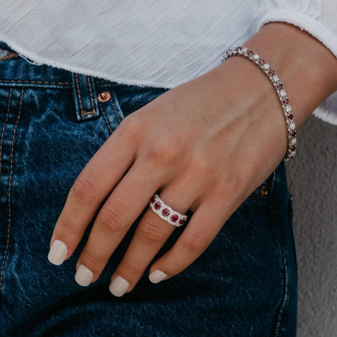 ruby and diamond halo ring