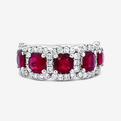 ruby and diamond halo ring