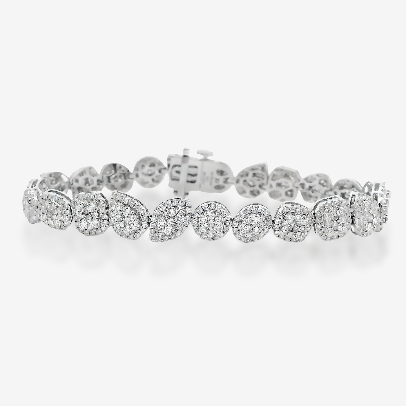 6.00CT Mixed Pave Shaped Diamond Halo Tennis Bracelet