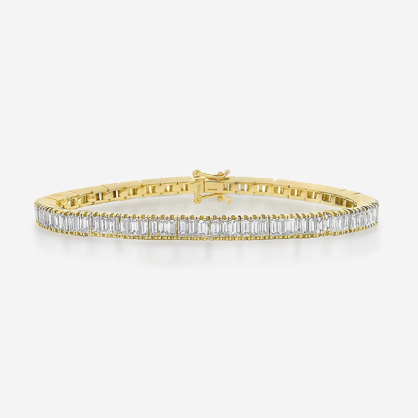 6.61CT Baguette Pinpoint Diamond Tennis Bracelet