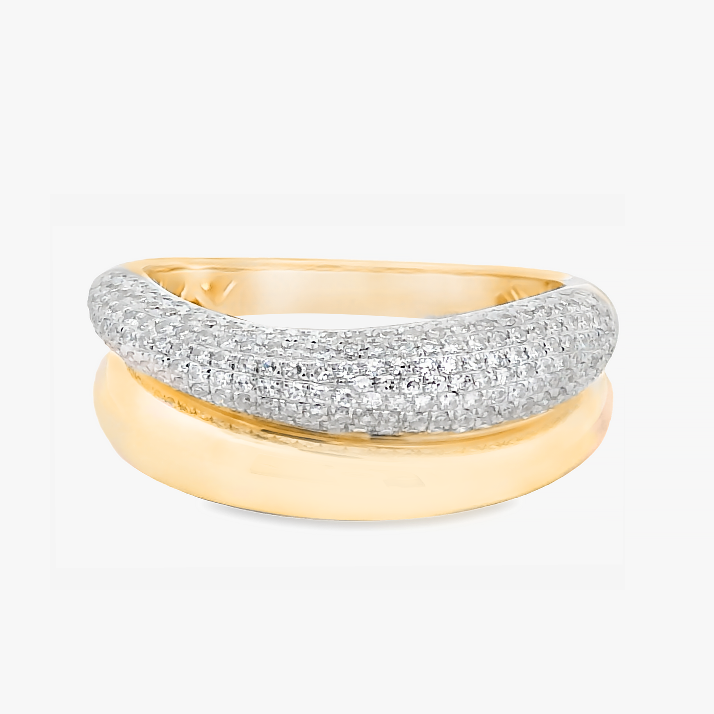 7.3MM 2 Row Curved Diamond Cloud Ring