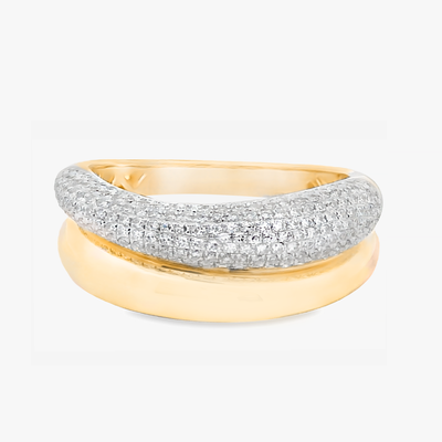 7.3MM 2 Row Curved Diamond Cloud Ring