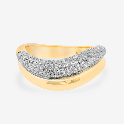 7.5MM 2 Row Curved Diamond Cloud Ring