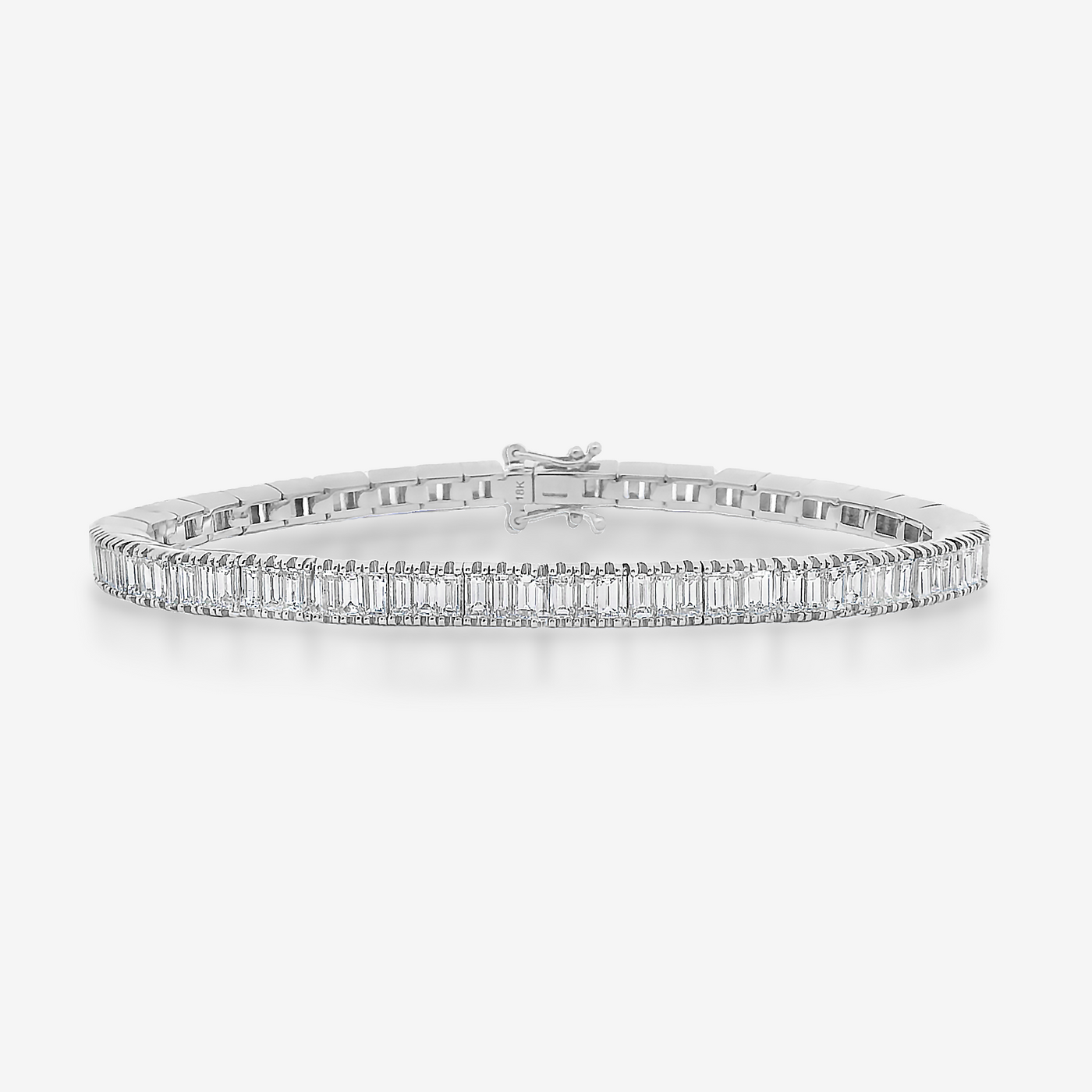 7.79CT Baguette Pinpoint Diamond Tennis Bracelet