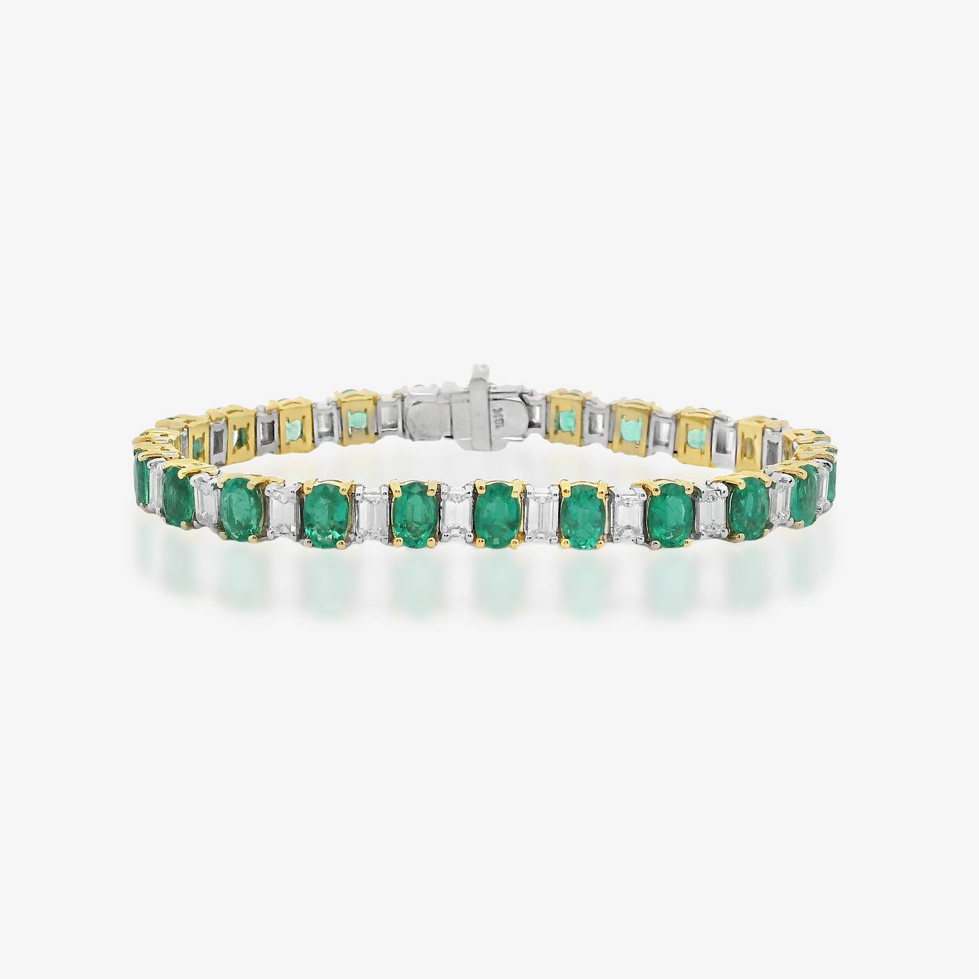 9.49CT Emerald and Diamond Tennis Bracelet