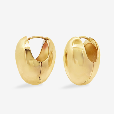 Acorn Solid Gold Huggie Earrings