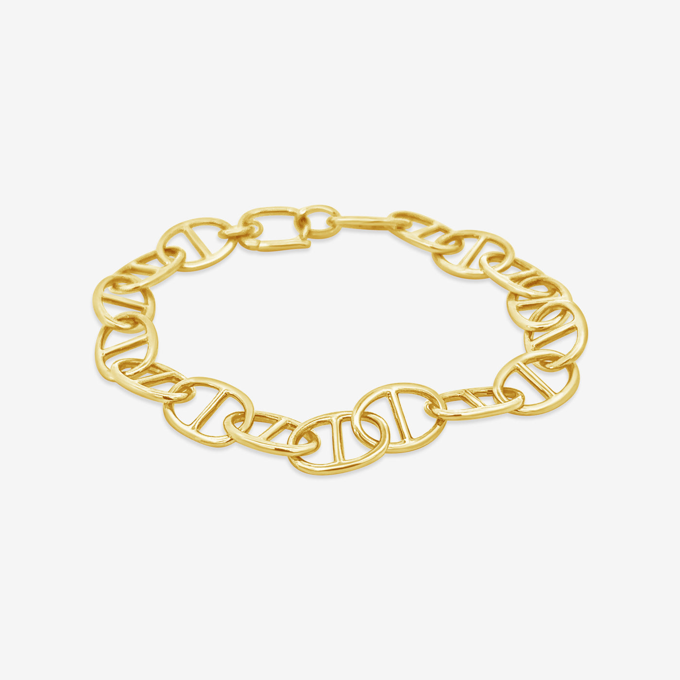 gold anchor link bracelet