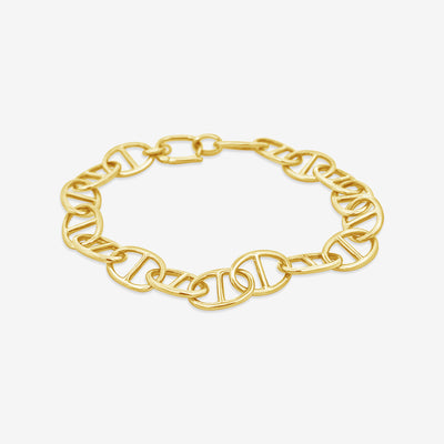 gold anchor link bracelet