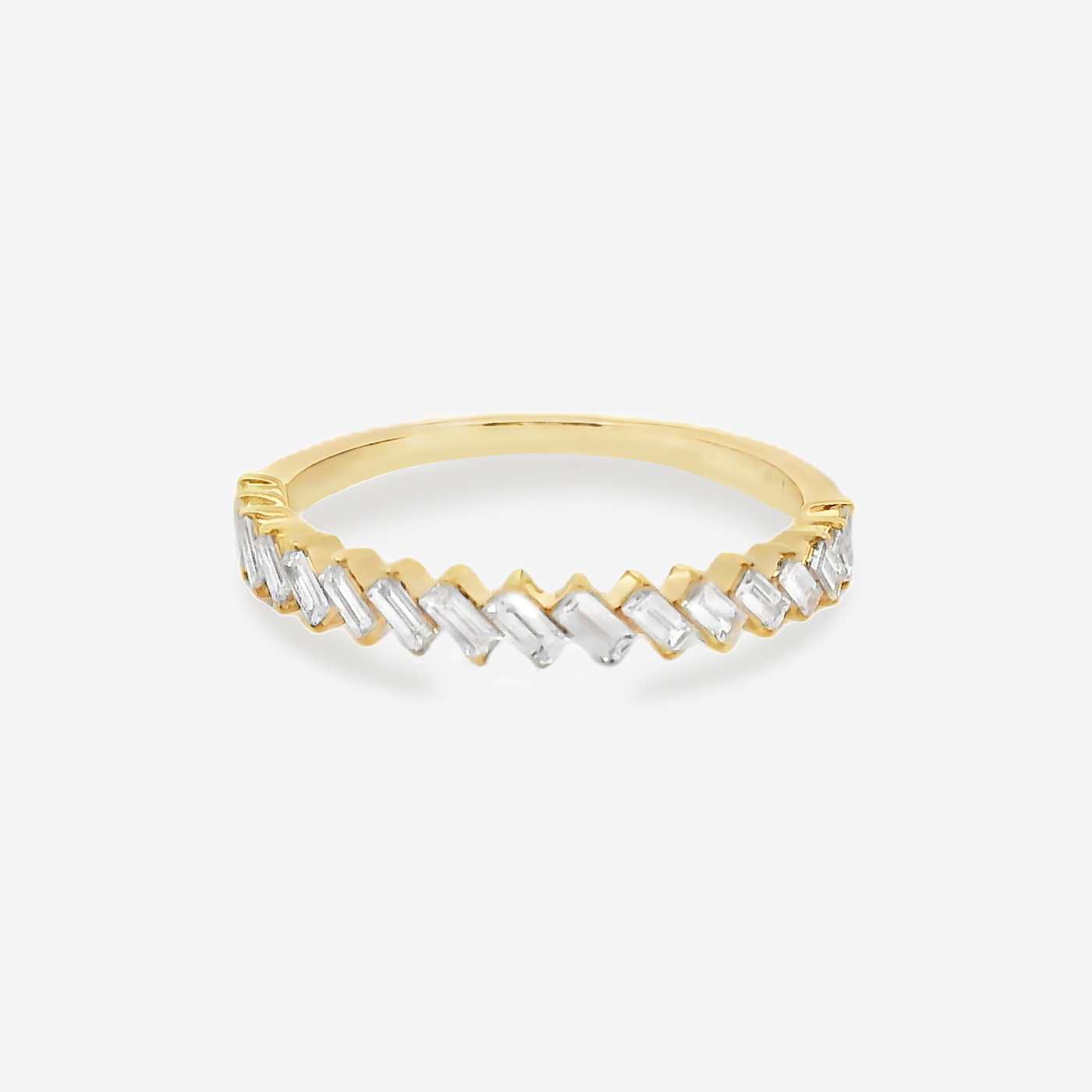 Asymmetrical Baguette Diamond Ring