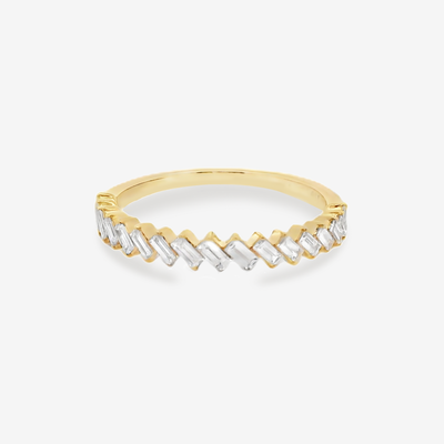 Asymmetrical Baguette Diamond Ring