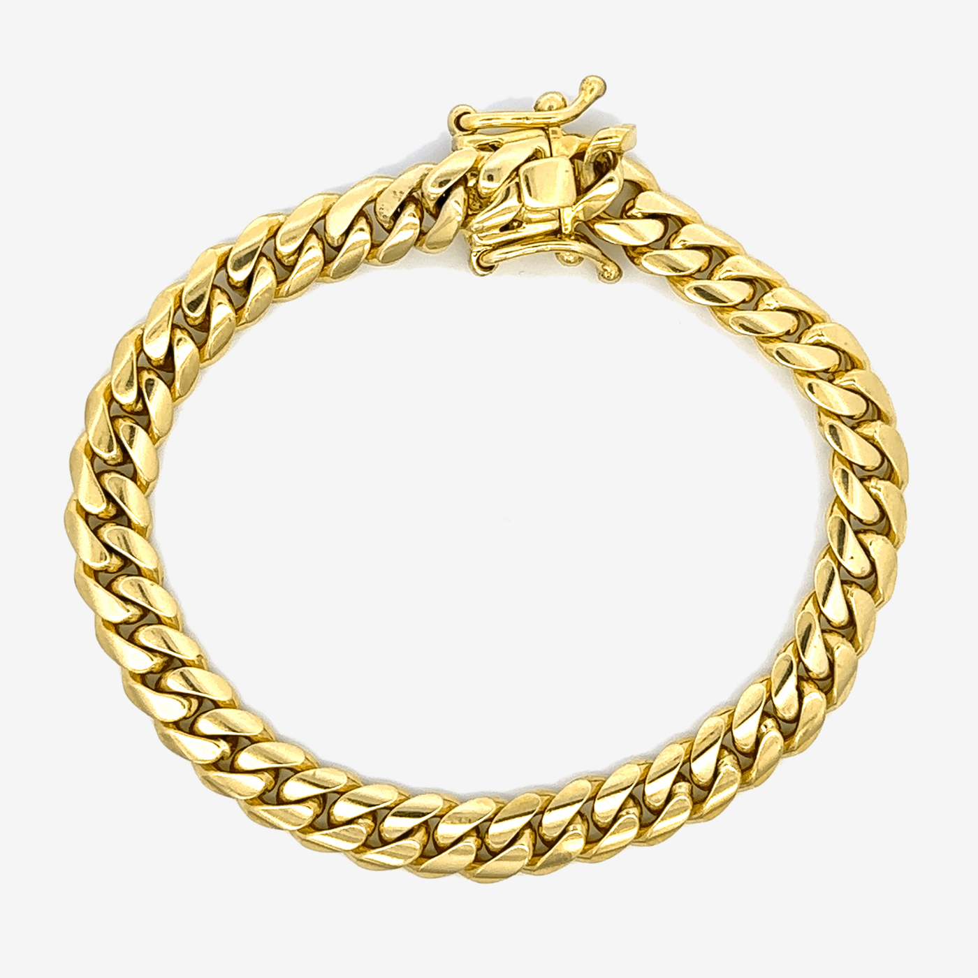 Solid 8mm Miami Cuban Link 8" Bracelet