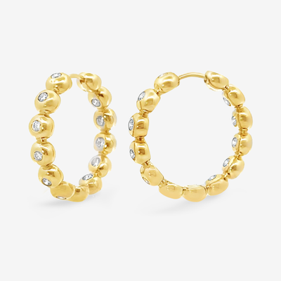 Bead It 1.05CT Eternity 1" Hoop Earrings