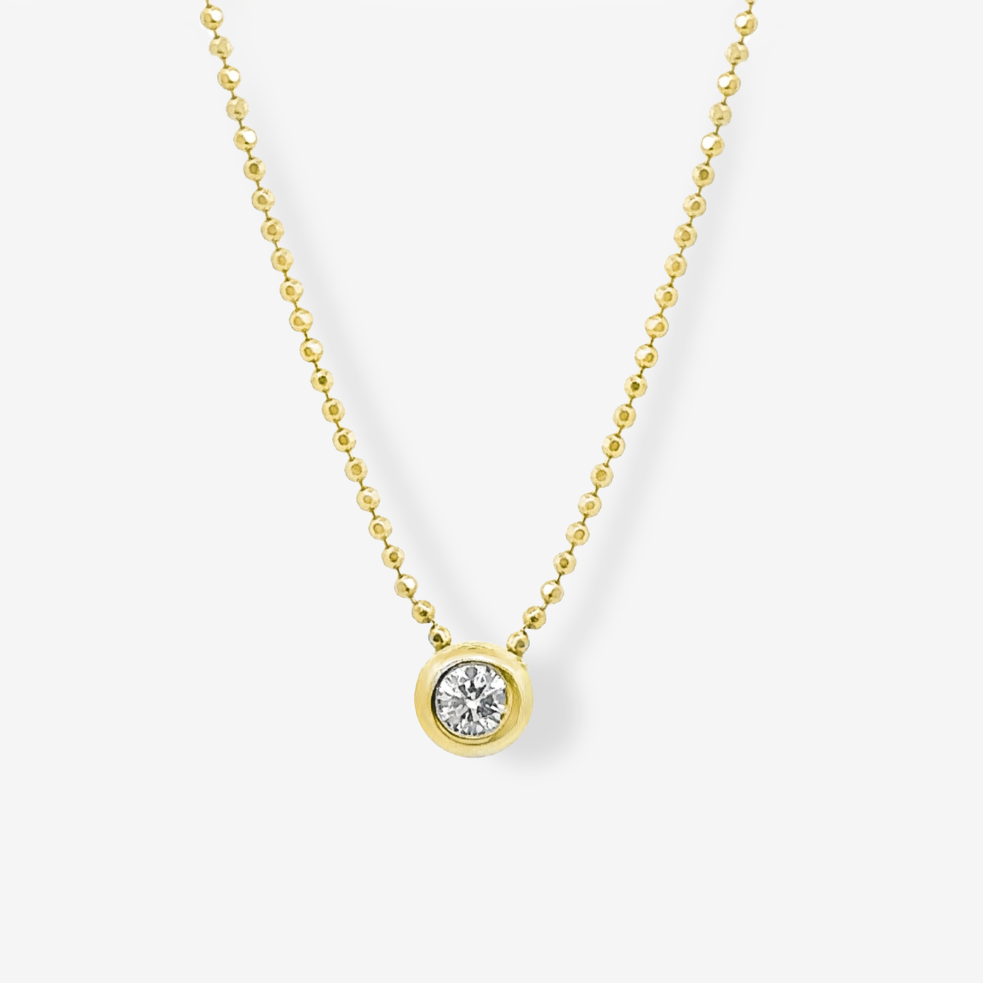 Bead It Bezel Set Solitaire Diamond Pendant