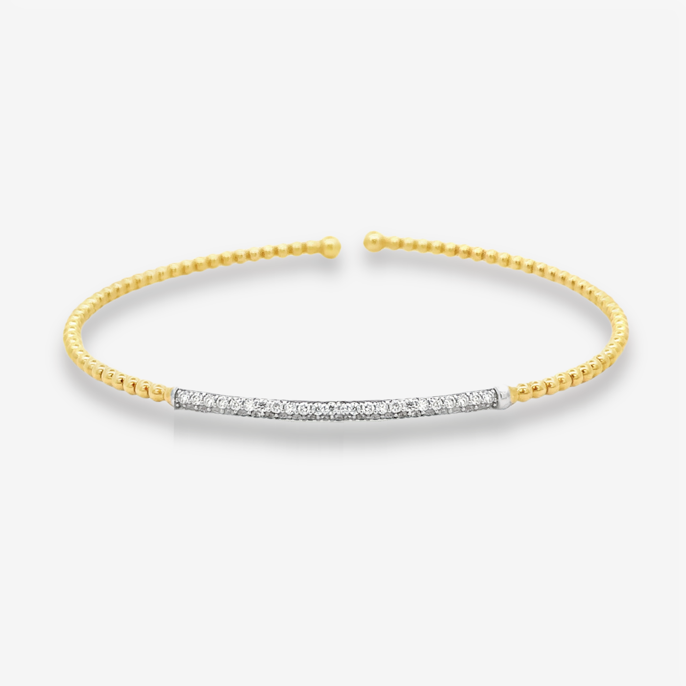 Bead It Diamond & Gold Cuff Bracelet