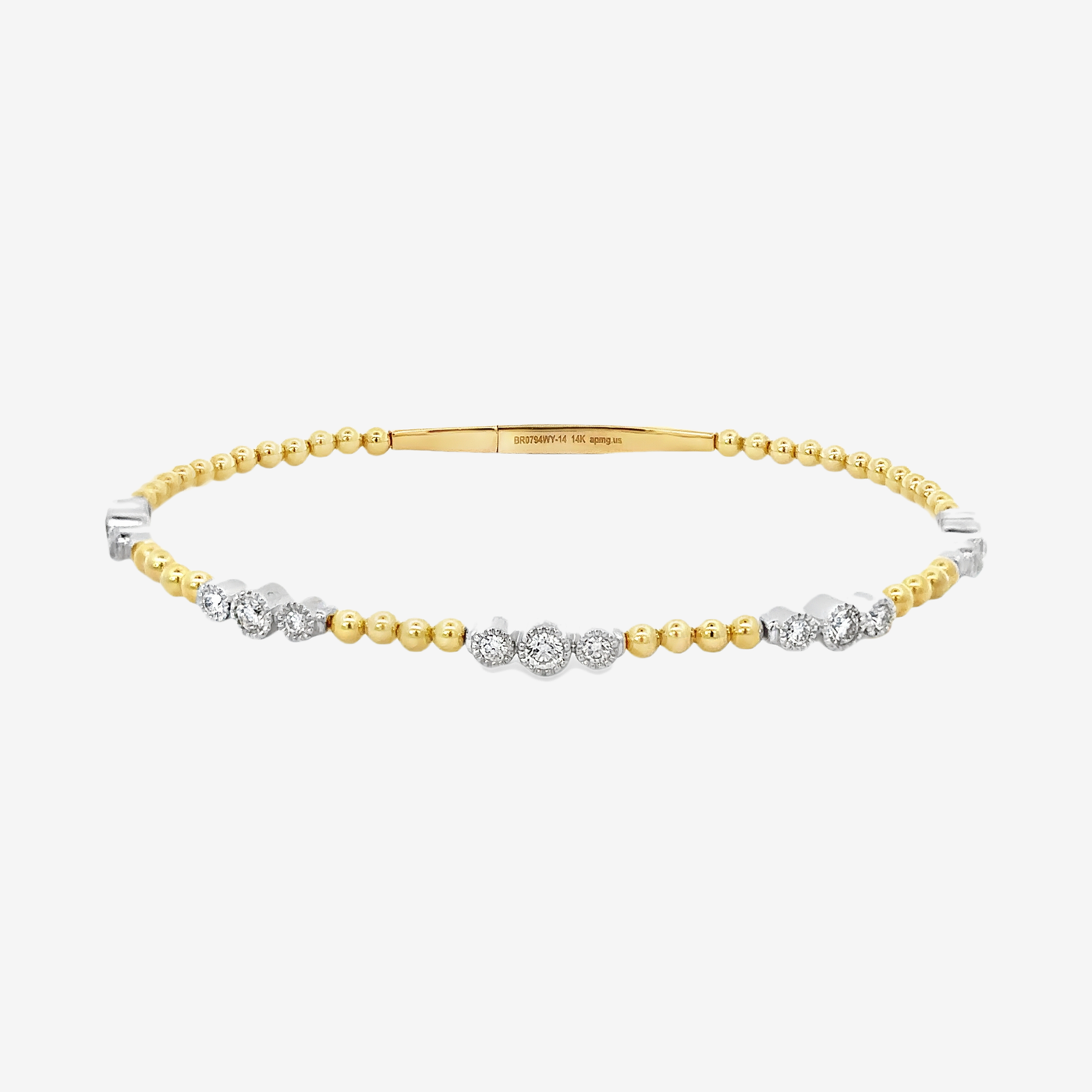 Bead It Milgrain Diamond Bangle Bracelet