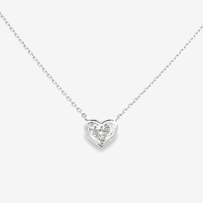 Bezel Heart Shaped 0.50CT Diamond Necklace