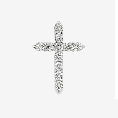 diamond cross pendant in white gold