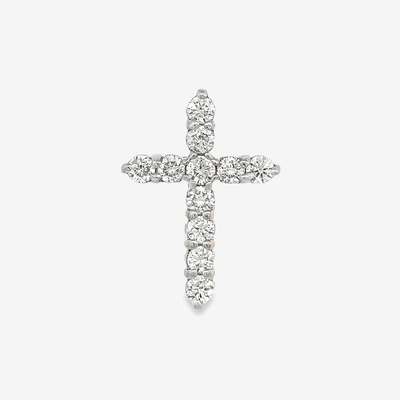 diamond cross pendant in white gold