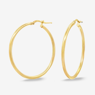 Classic 2mm Round 1.5" Gold Hoop Earrings