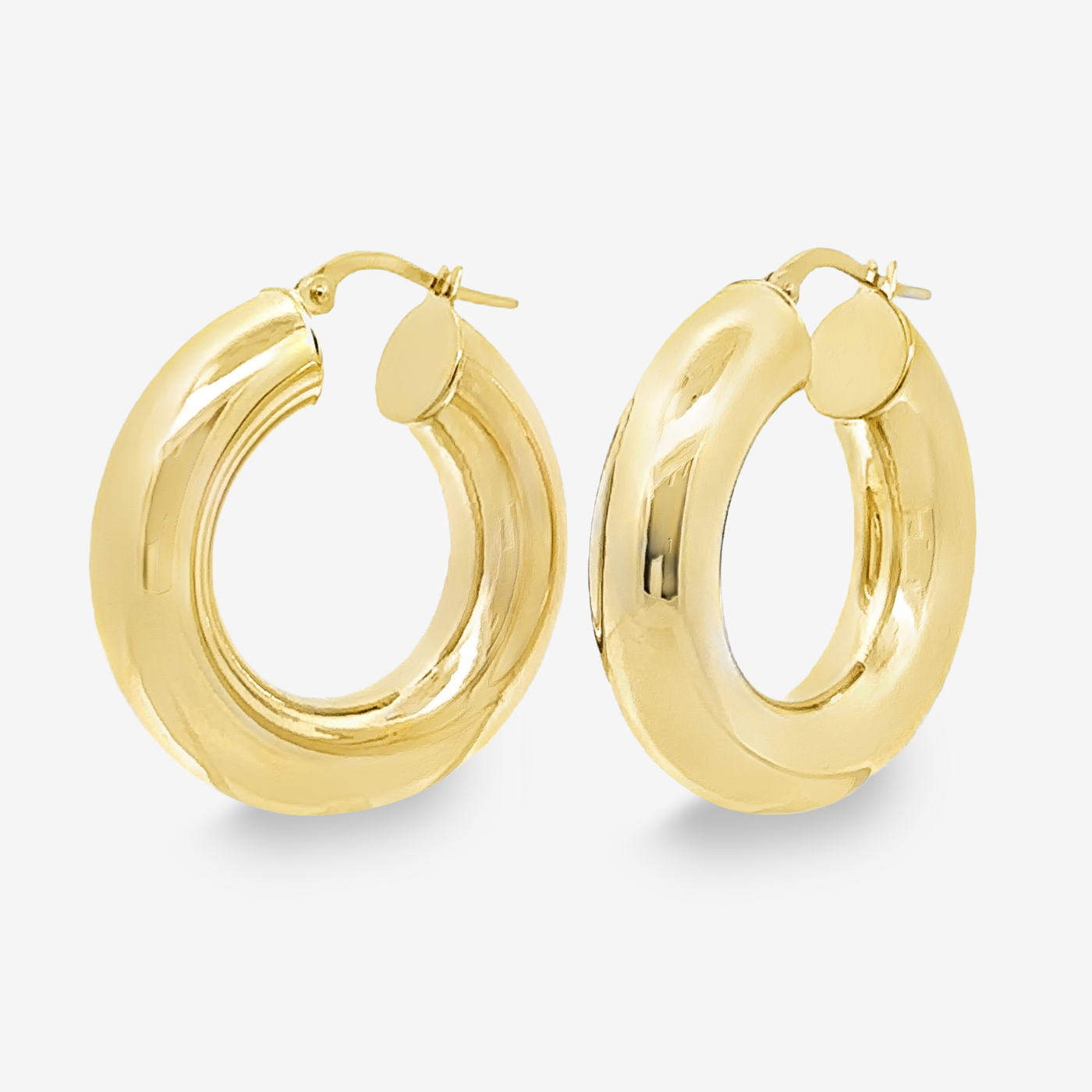 Classic 7mm Round 1.5" Gold Hoop Earrings