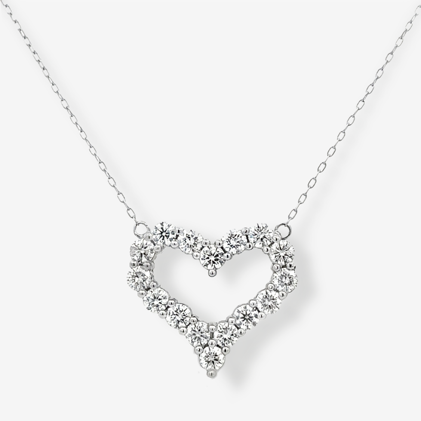 Classic 2.30CT Diamond Heart Necklace