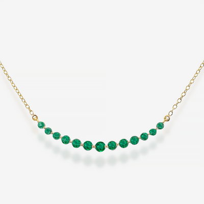 Curved Emerald Bar Necklace