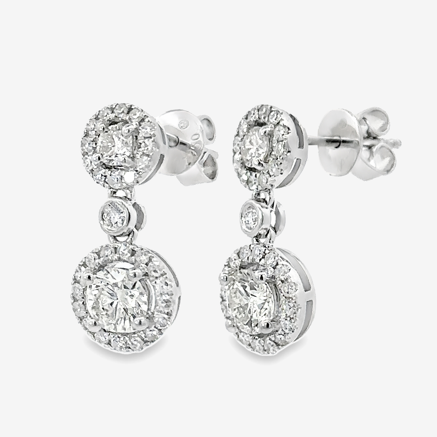 Dangle Halo Diamond Earrings