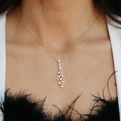 diamond bubble statement necklace