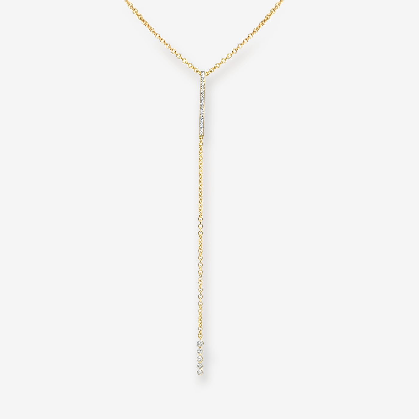 Diamond Bar Lariat Necklace