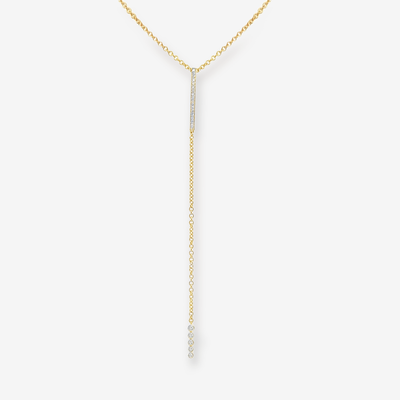 Diamond Bar Lariat Necklace