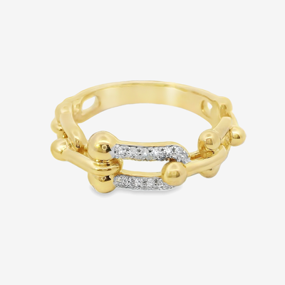 Diamond Bead U Link Ring