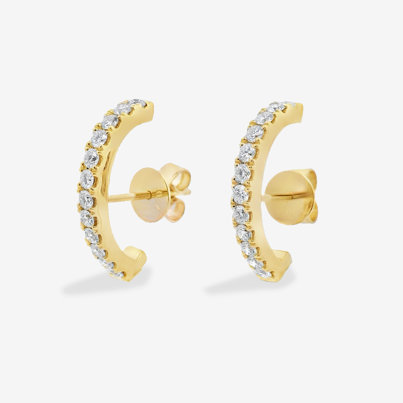 Diamond Huggie Cuff Earrings