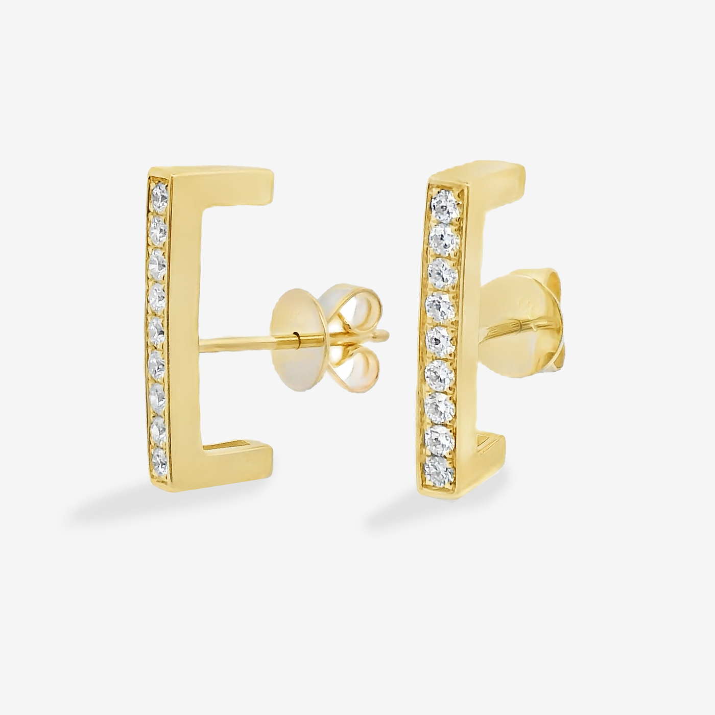 Diamond Slider Huggie Earrings