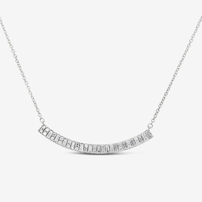 white gold diamond bar necklace