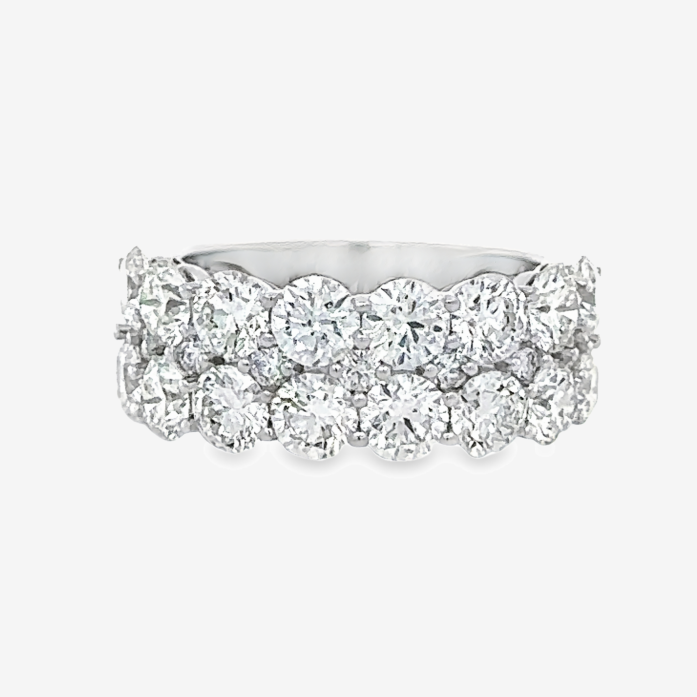 Double Row Diamond Halfway Ring