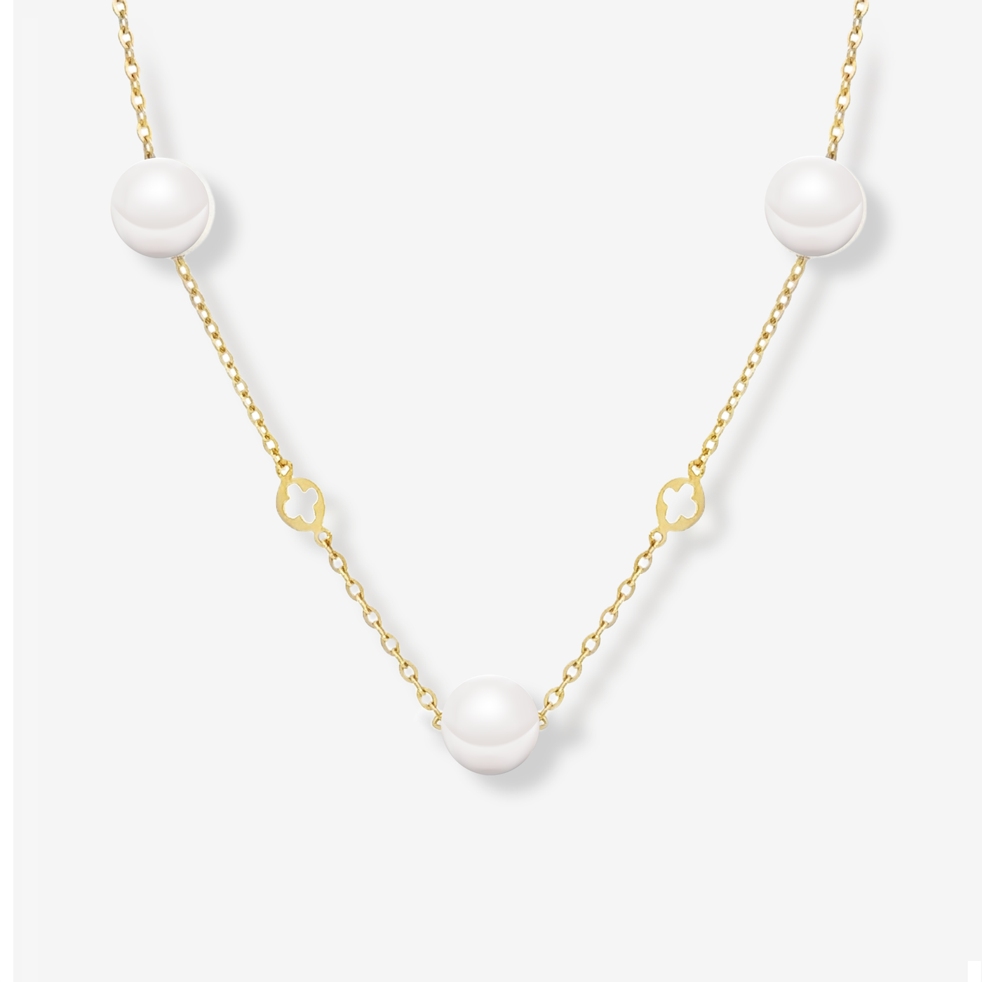 Drops By The Yard Pearl Floral Necklace