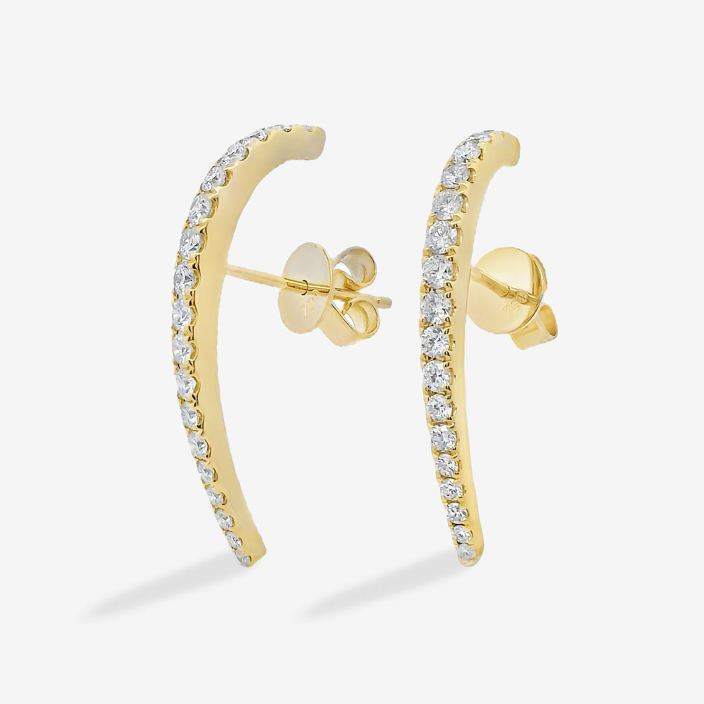 Graduated Curved Diamond Earrings