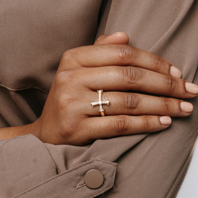 diamond bottony cross ring