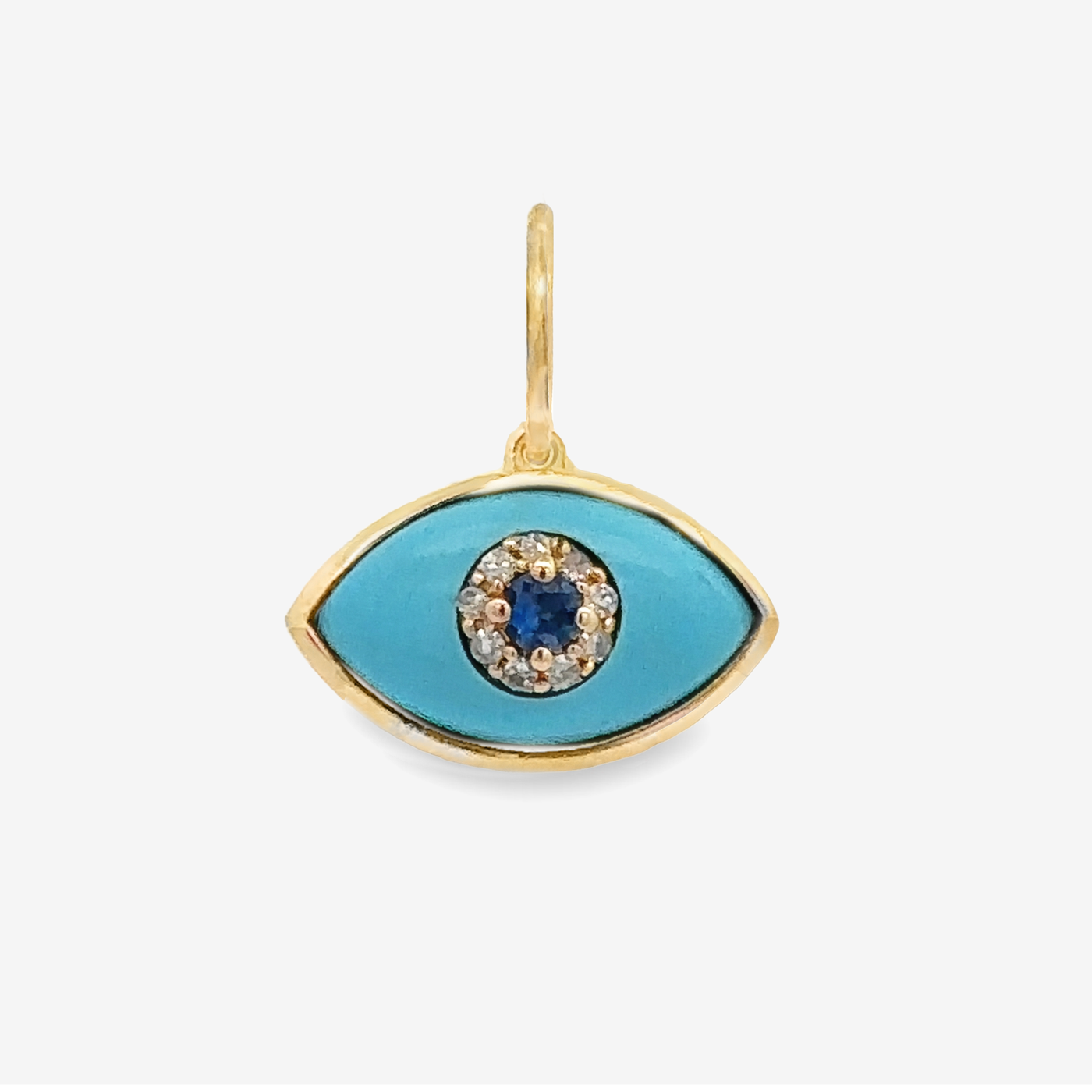 Evil Eye Turquoise and Sapphire Pendant