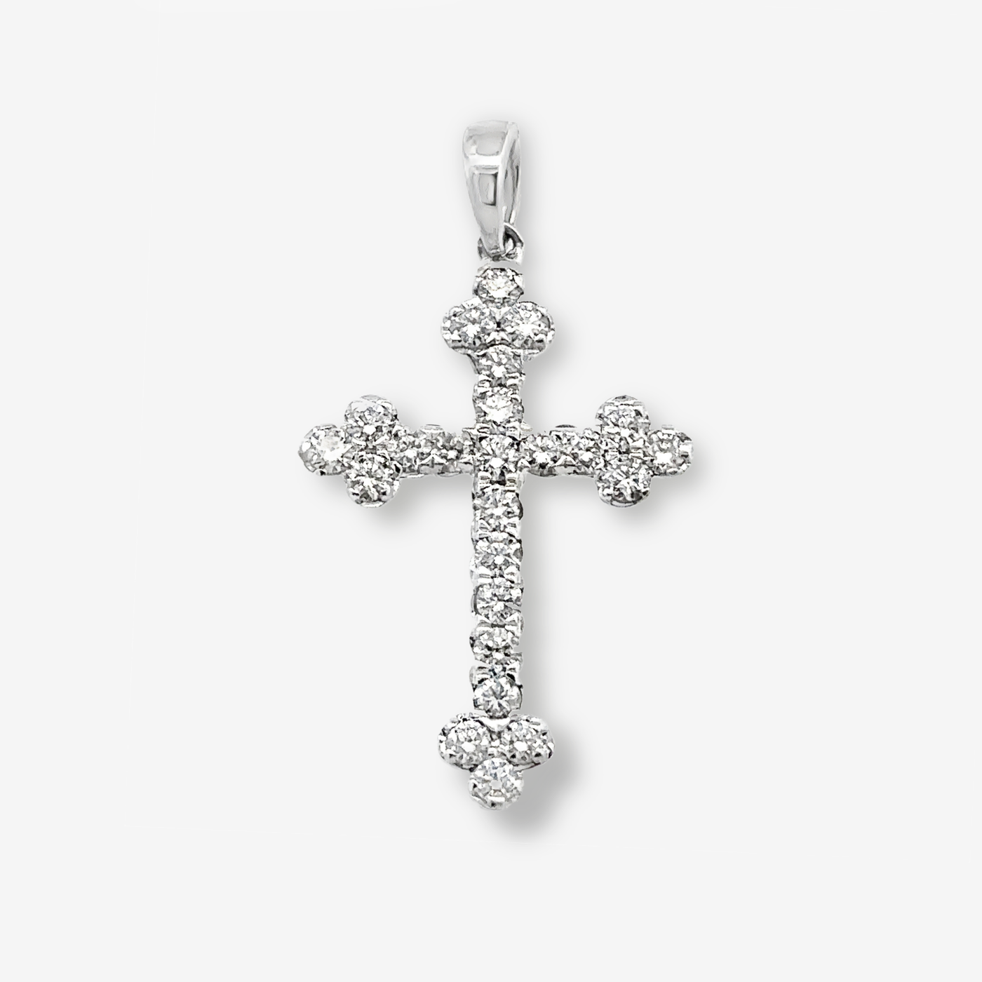 Fleur de Lis Diamond Cross Pendant