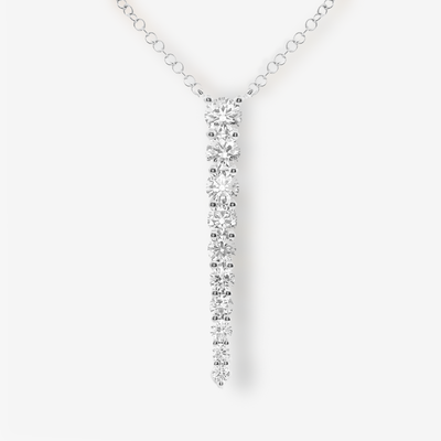 Graduated Diamond Linear Bar Necklace