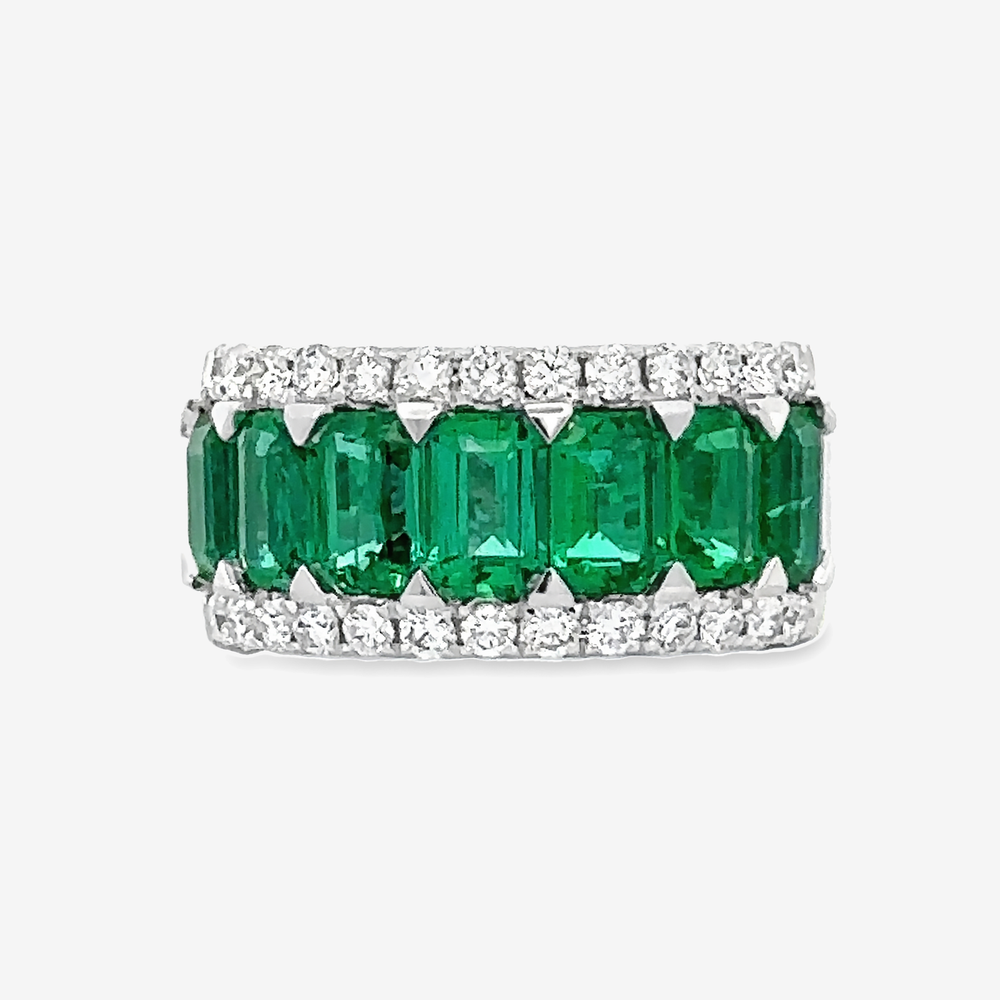 Halfway Wide Emerald Band Ring