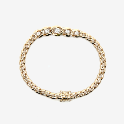 Havana Link 5 Prong Set Diamond Bracelet