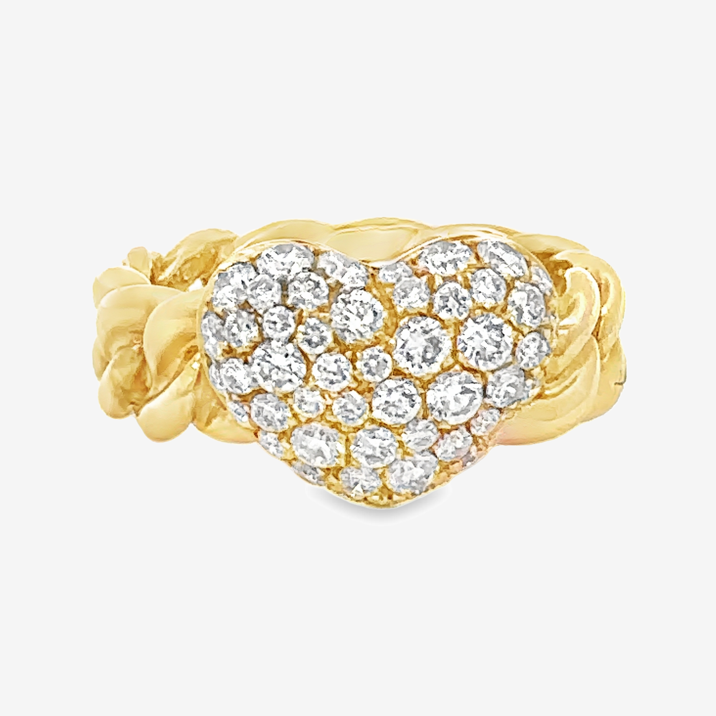 Havana Link Pave' Heart Ring