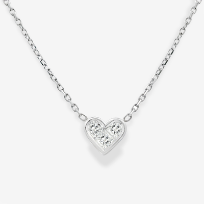 Illusion Heart Shaped Diamond Bezel Necklace